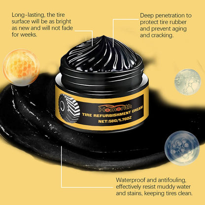 Premium Tire Coating Wax For Cars Tire Shine Film Plating Cream For AntiAging  LongLasting Shine 3
