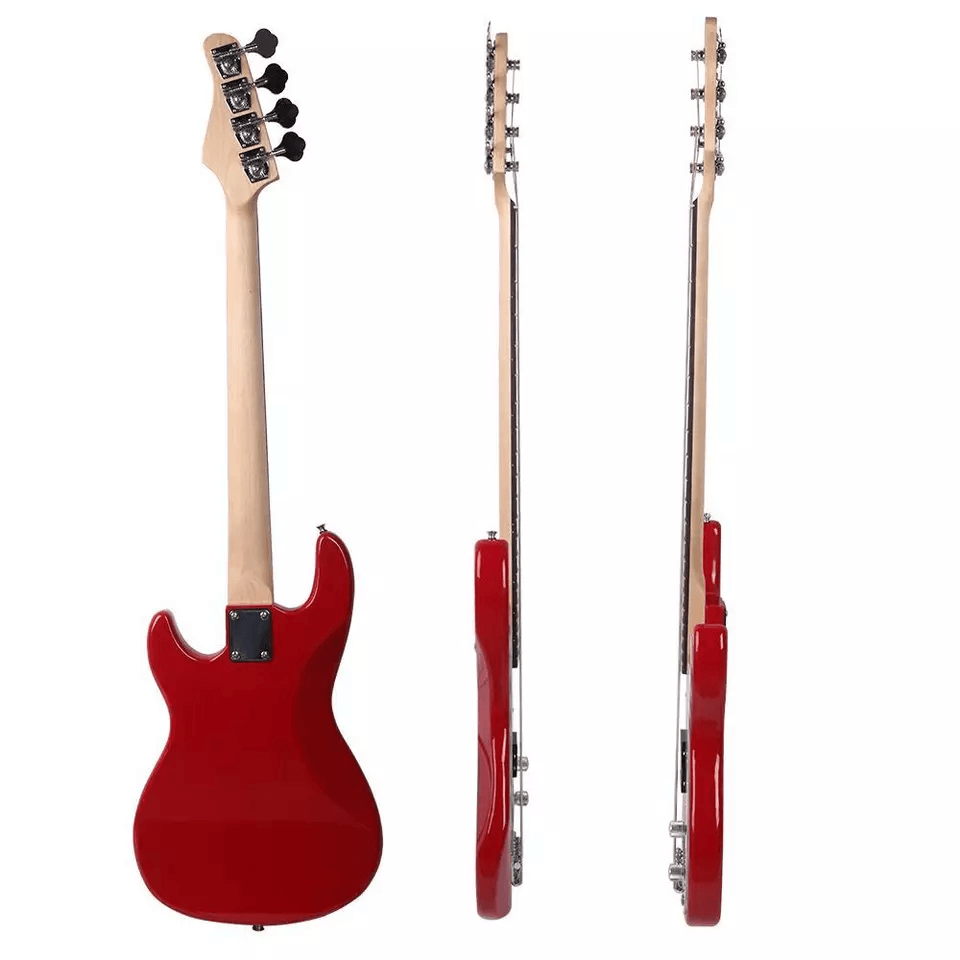Glarry GP Electric Bass Guitar With Amplifier Red Full Starter Kit 1