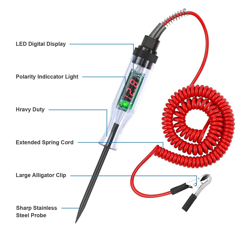 Auto Electric Measuring Pen 6V24V Car Diagnostic Probe Voltage Tester Circuit Test Pen with Ligh