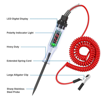 Auto Electric Measuring Pen 6V24V Car Diagnostic Probe Voltage Tester Circuit Test Pen with Ligh