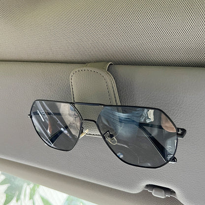 Universal Car Sun Visor Sunglasses Holder PU Leather Magnetic Clip For Glasses Cards  Pens Auto Acc 9