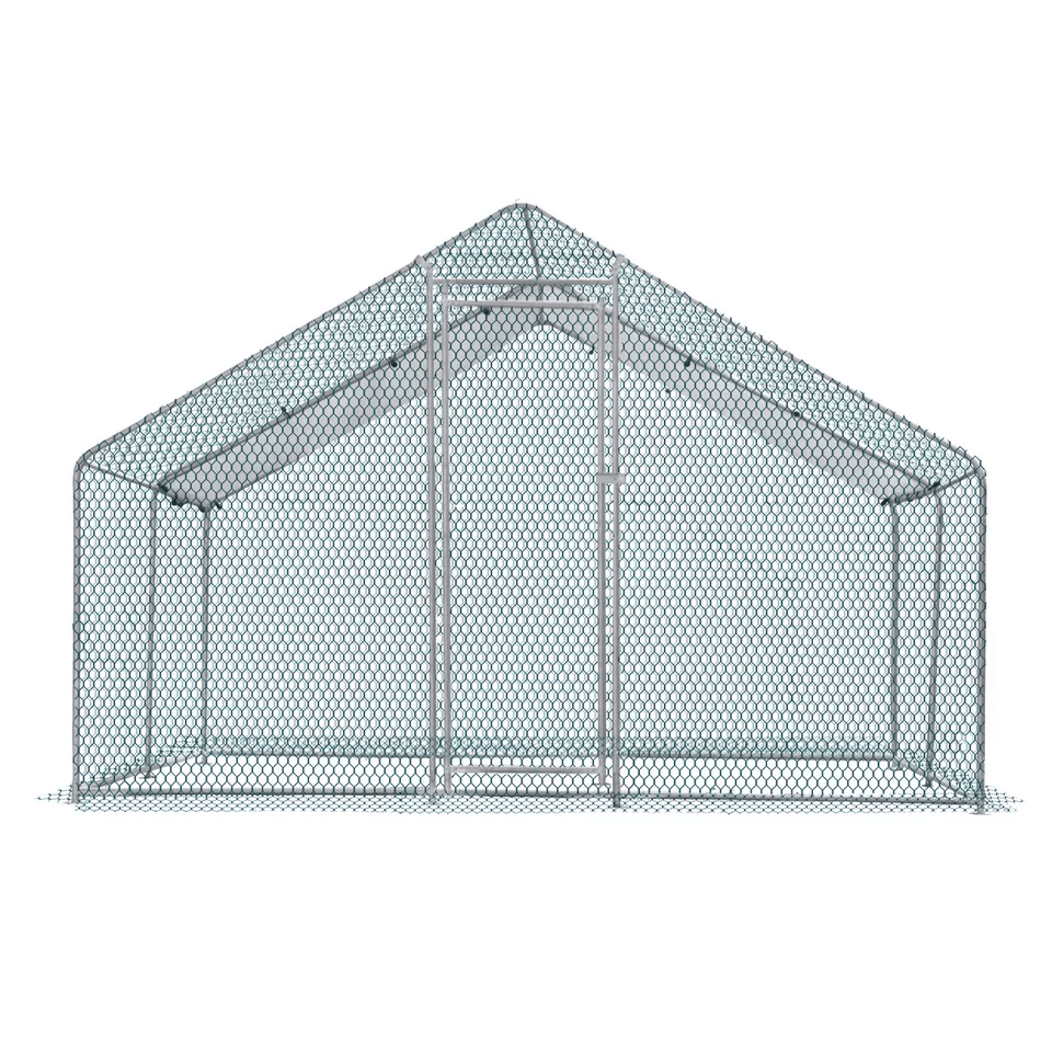 Large Metal Chicken Coop Walkin Poultry Cage Hen Run House With Waterproof Roof 1
