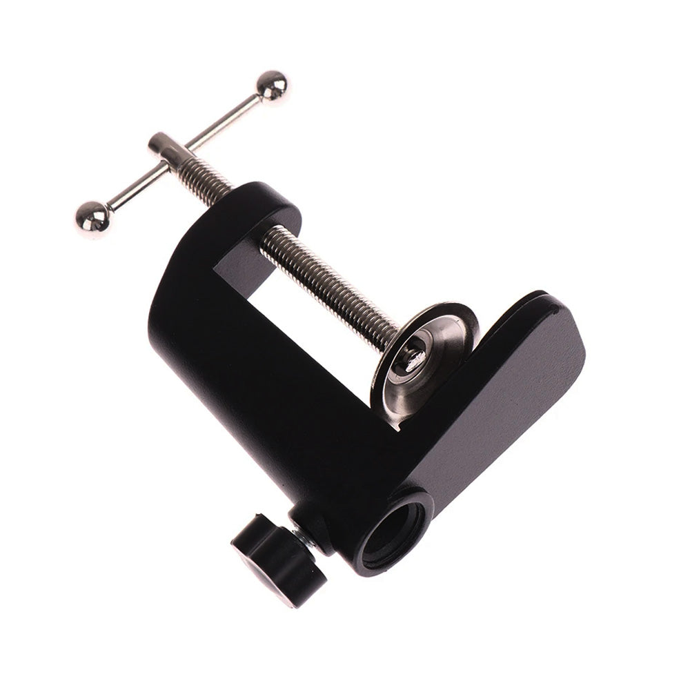 C-Shaped Clip Desk Mount Clamp – Heavy-Duty Boom Scissor Arm Stand Holder for Microphones & Lights