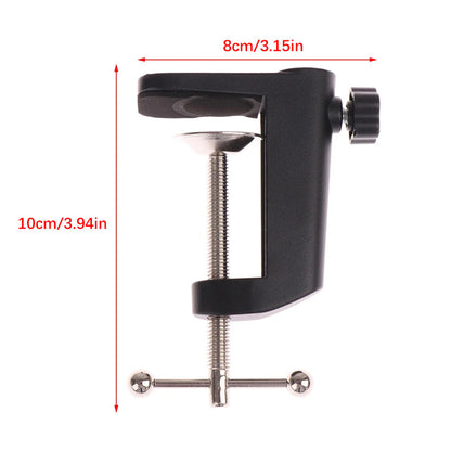 C-Shaped Clip Desk Mount Clamp – Heavy-Duty Boom Scissor Arm Stand Holder for Microphones & Lights