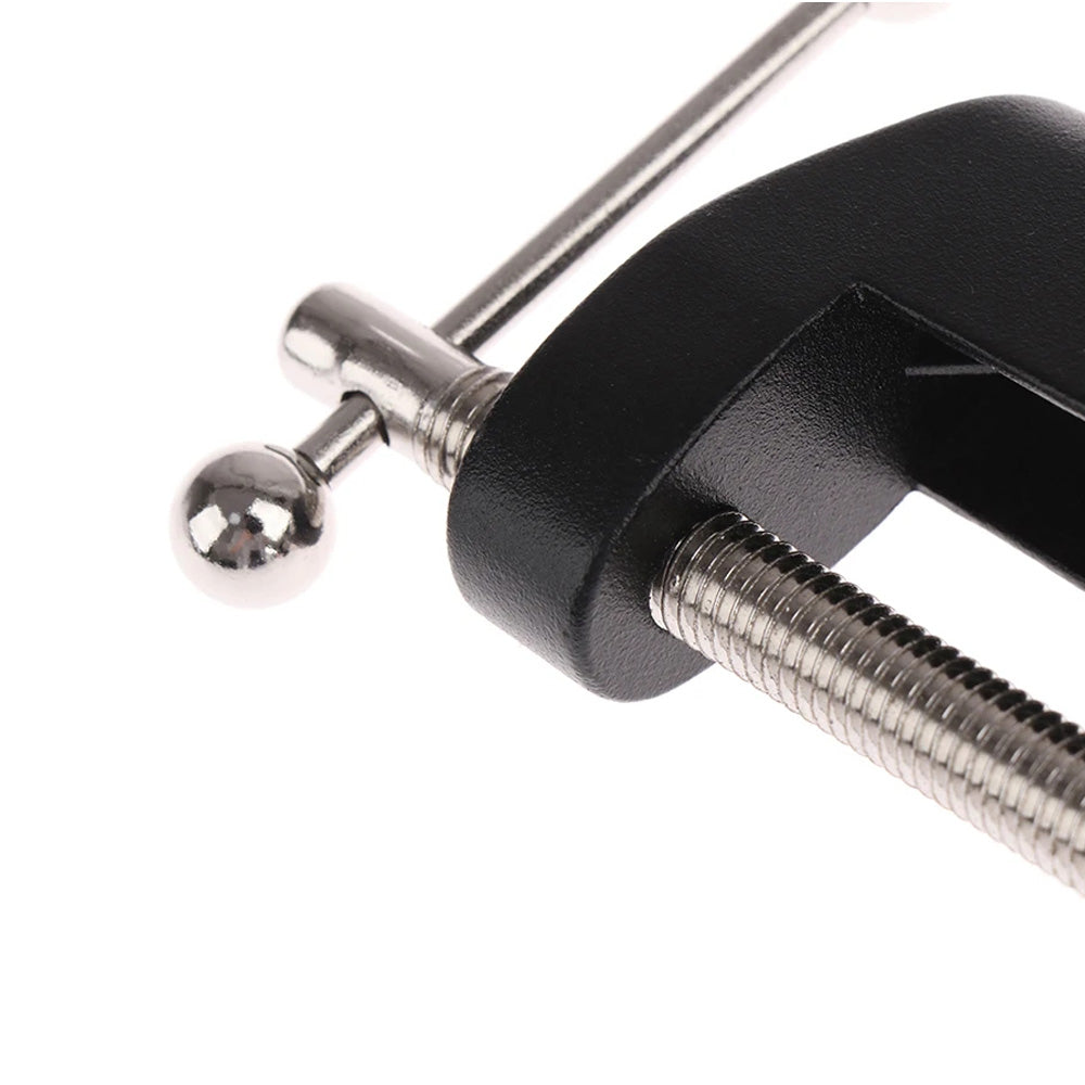 C-Shaped Clip Desk Mount Clamp – Heavy-Duty Boom Scissor Arm Stand Holder for Microphones & Lights