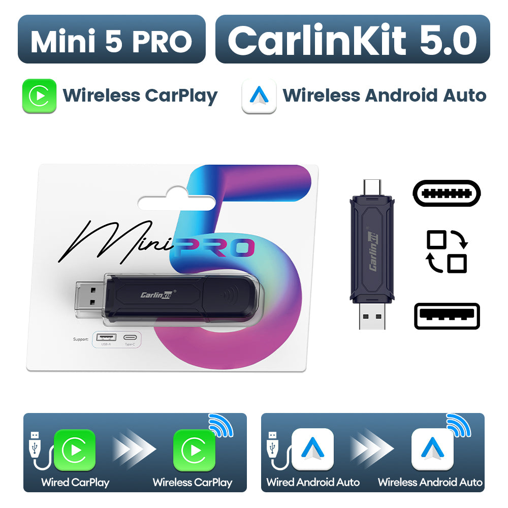 Mini Wireless CarPlay Adapter  Android Auto 2Air CarlinKit 50 Plug  Play Auto Wireless Adapter For  7