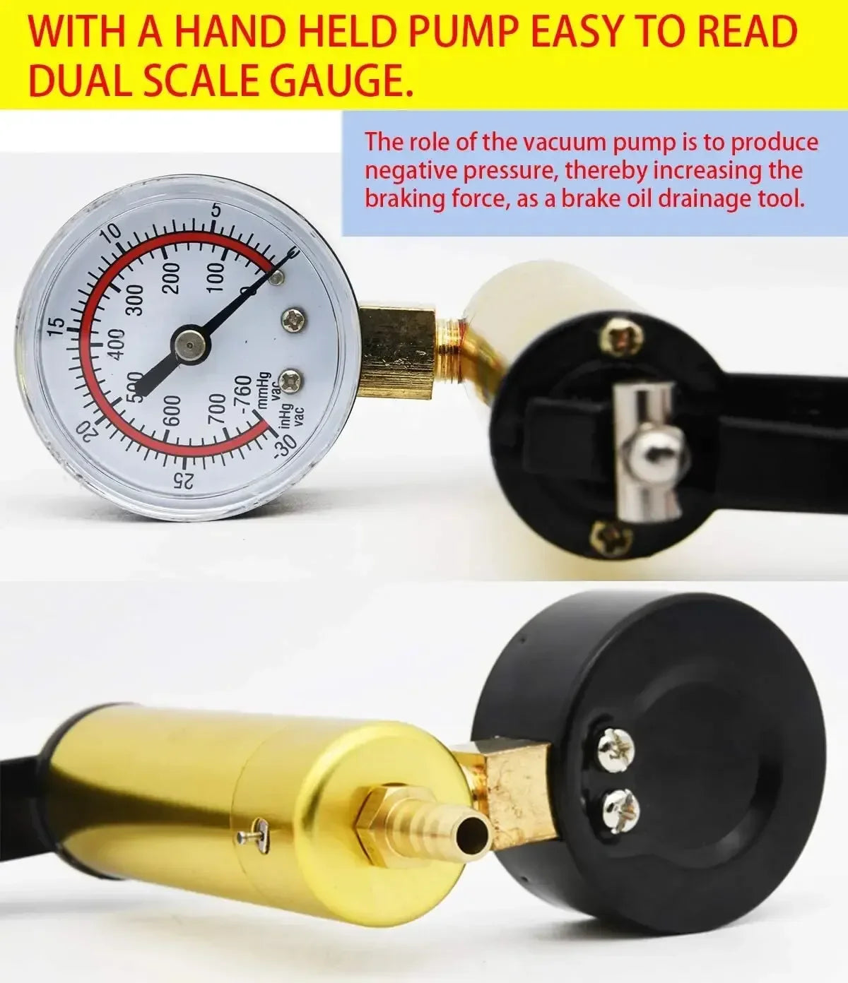 Quality Brake Fluid Vacuum Pump Kit Portable Pistol Pump Tester for Auto Repair  Diagnostics