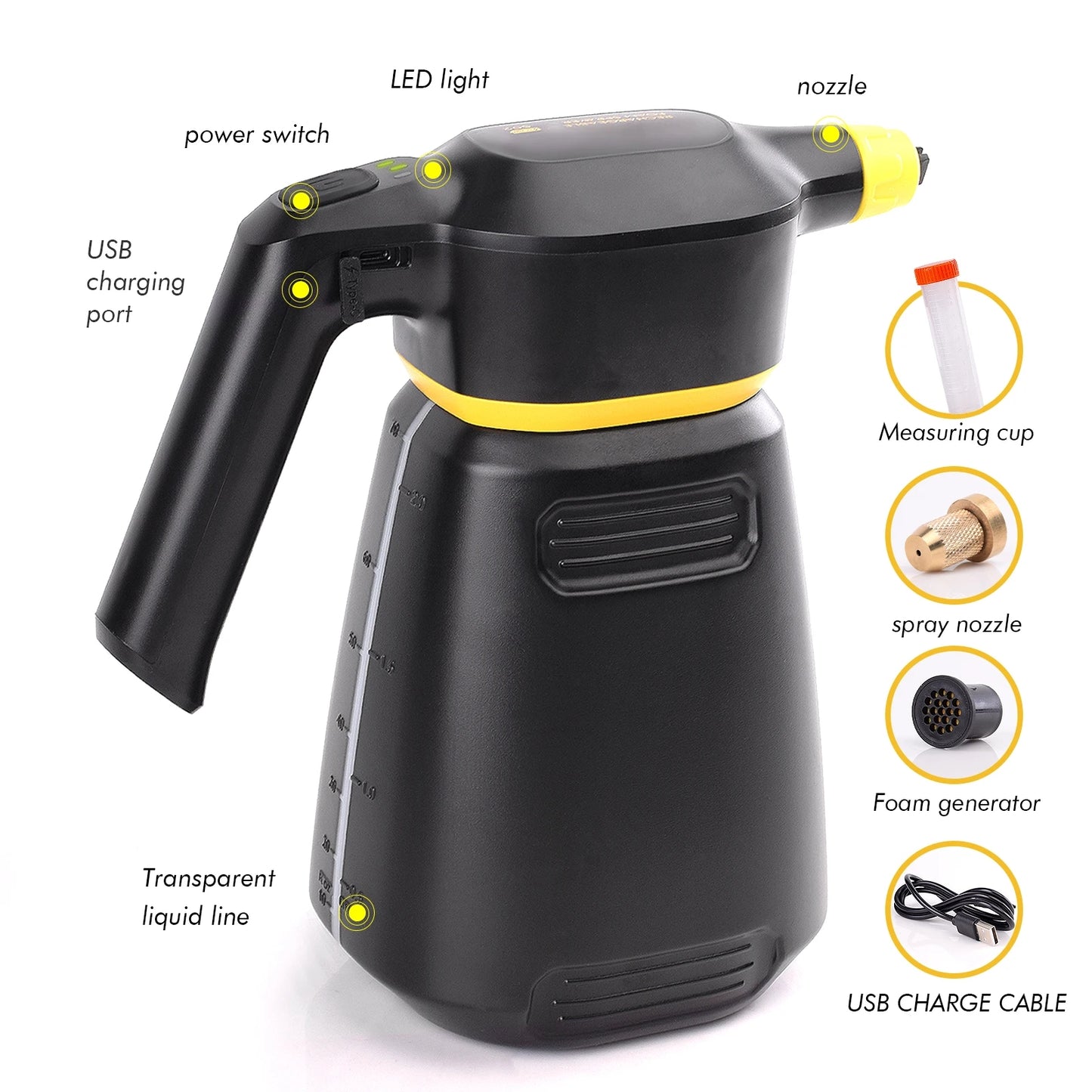 Electric Snow Foam Cannon FoamBoss Car Wash Sprayer With Adjustable Nozzle For Home Garden  Auto De 3