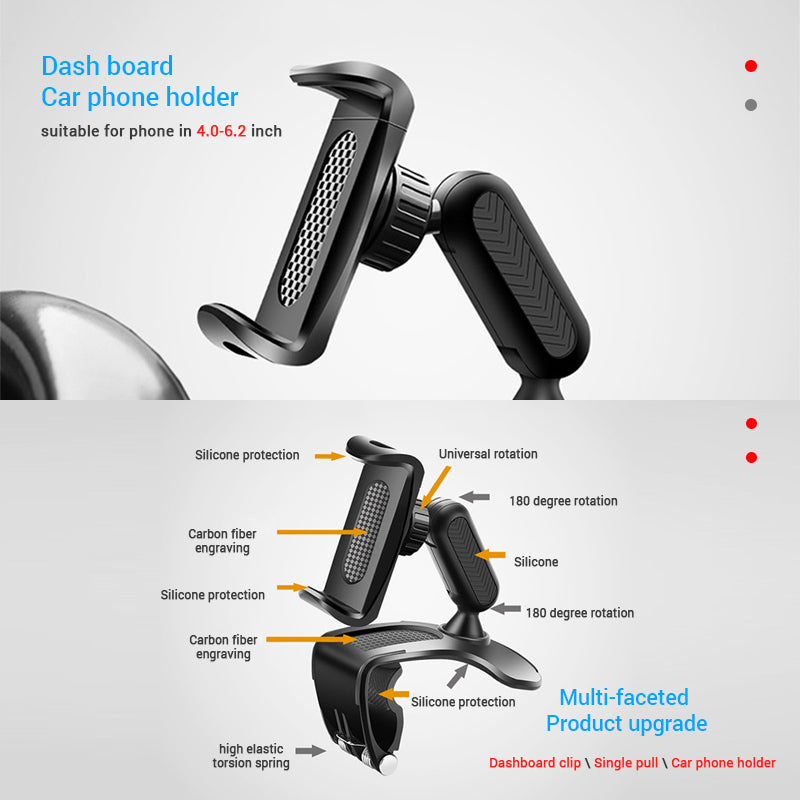 Dashboard Car Phone Holder ABS Sun Visor  Rear View Mirror Mount With 360 Rotation 3