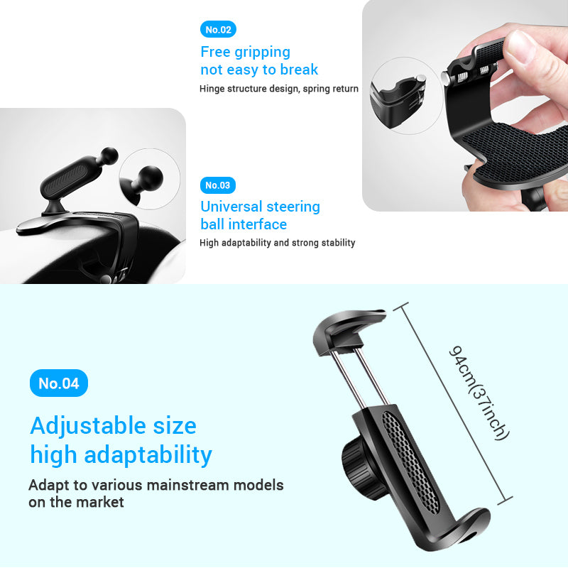 Dashboard Car Phone Holder ABS Sun Visor  Rear View Mirror Mount With 360 Rotation 4