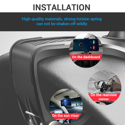 Dashboard Car Phone Holder ABS Sun Visor  Rear View Mirror Mount With 360 Rotation 5