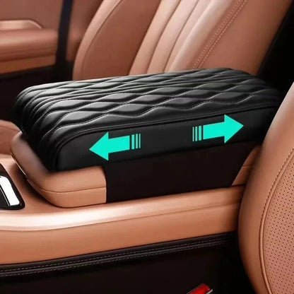 Wave Embroider PU Leather Car Armrest Cover  Premium Center Console Protector  Cushion 4
