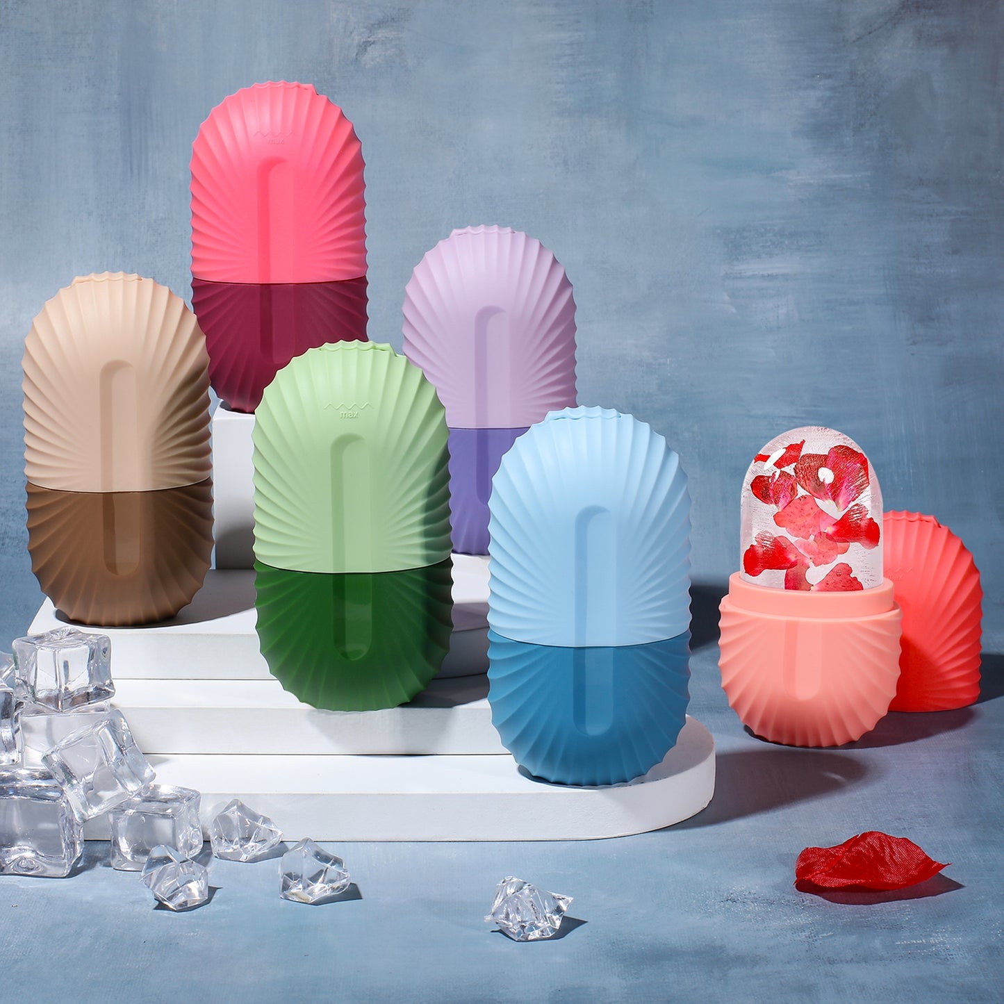 Ice Face Roller & Beauty Massage Mold, Silicone Ice Cube for Puffiness, Pores & Glowing Skin