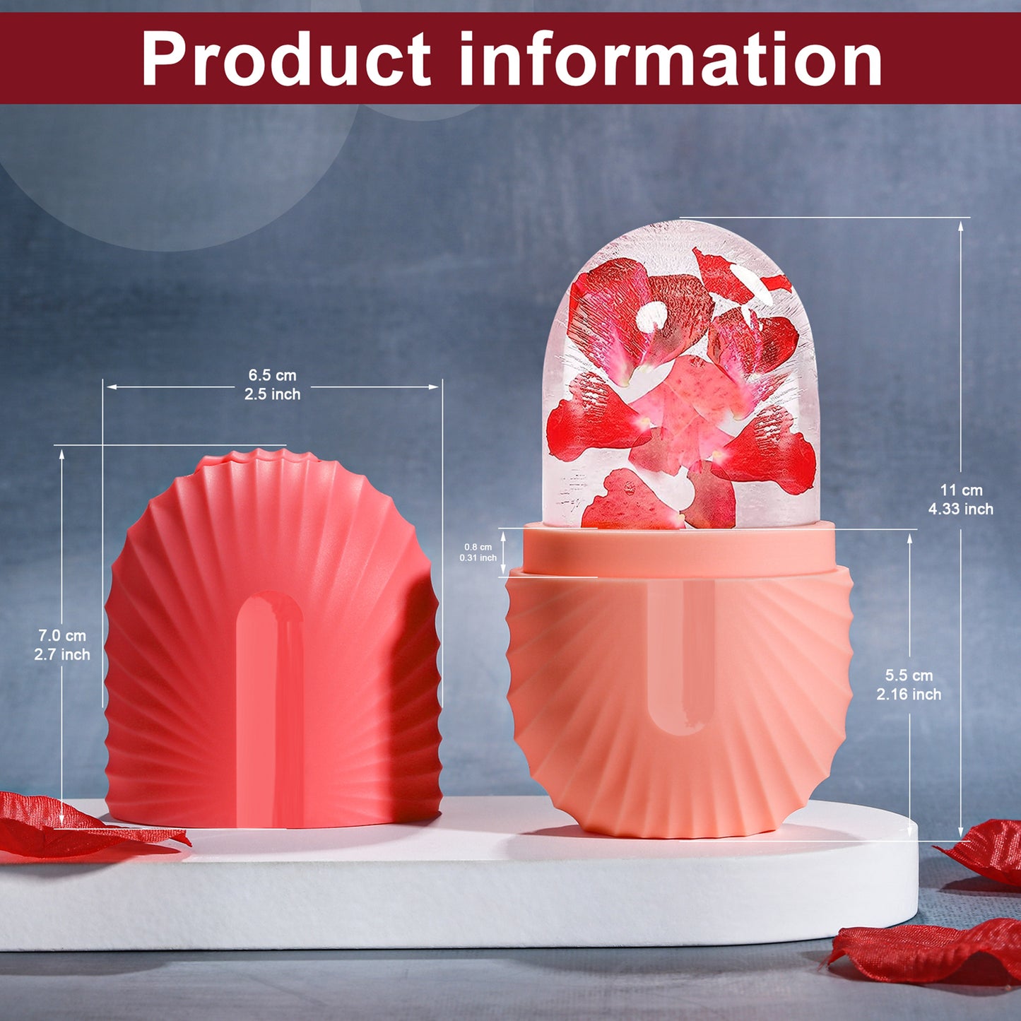 Ice Face Roller  Beauty Massage Mold Silicone Ice Cube For Puffiness Pores  Glowing Skin 4