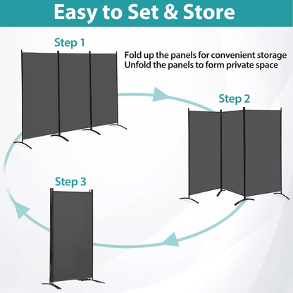 3 Panel Folding Room Divider Privacy Screen Portable Wall Partition For Home  Office 2