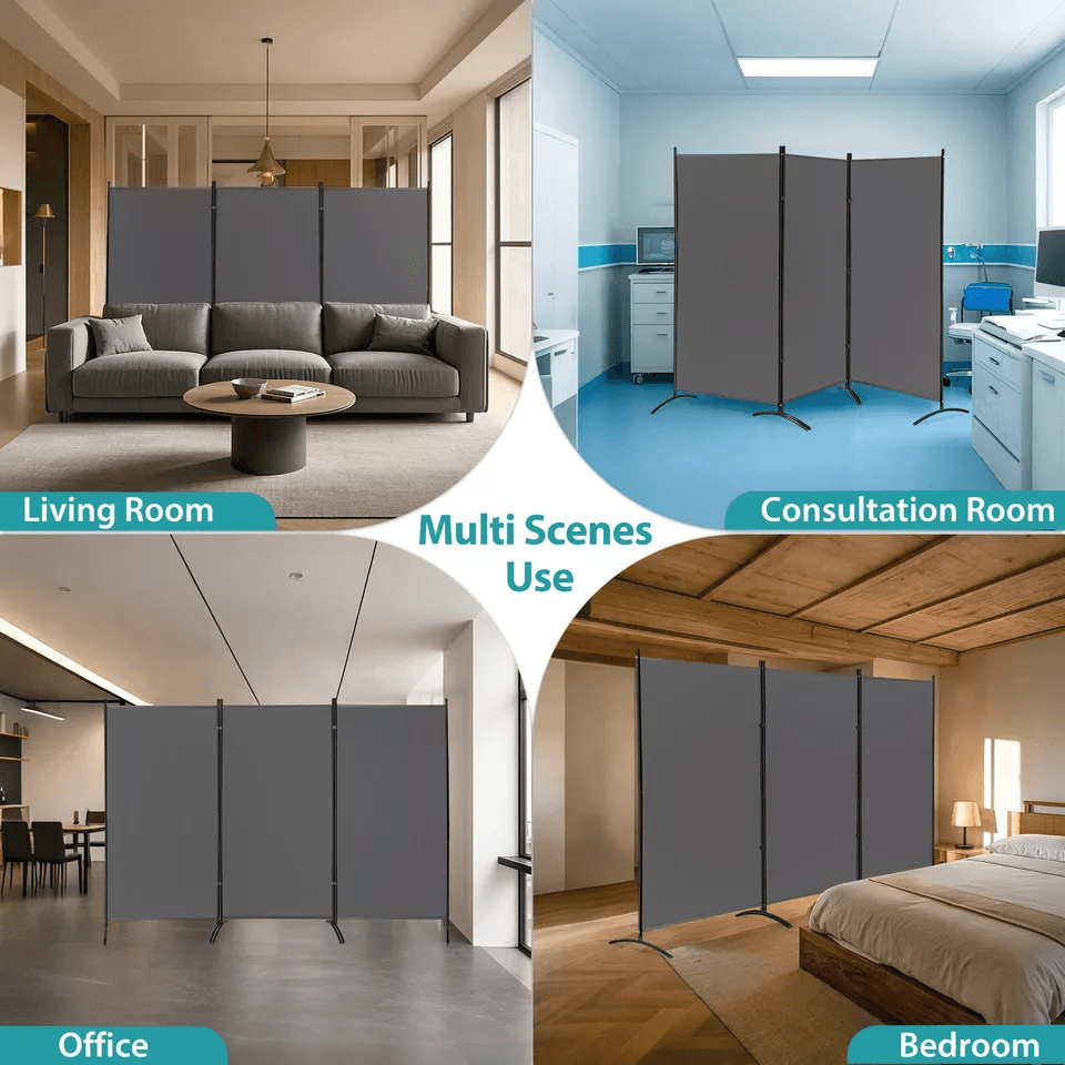 3 Panel Folding Room Divider Privacy Screen Portable Wall Partition For Home  Office 1