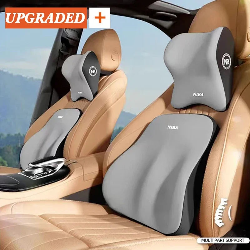 Car Lumbar Support Pillow Memory Foam Headrest  Back Cushion for Ultimate Driving Comfort