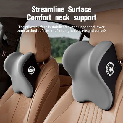 Car Lumbar Support Pillow Memory Foam Headrest  Back Cushion for Ultimate Driving Comfort