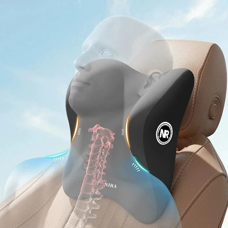 Car Lumbar Support Pillow, Memory Foam Headrest & Back Cushion for Ultimate Driving Comfort