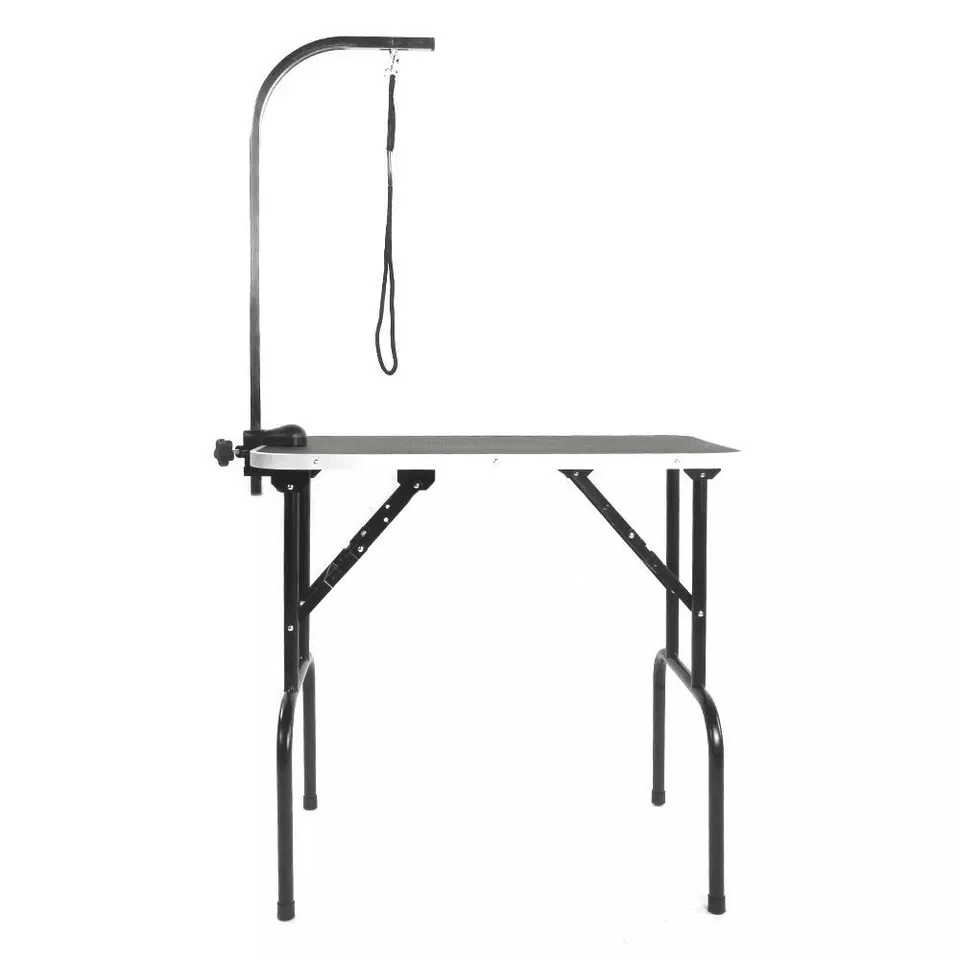 Large Pet Grooming Table Folding Dog Cat Table With Arm Noose  Mesh Tray Portable Black Grooming St 3