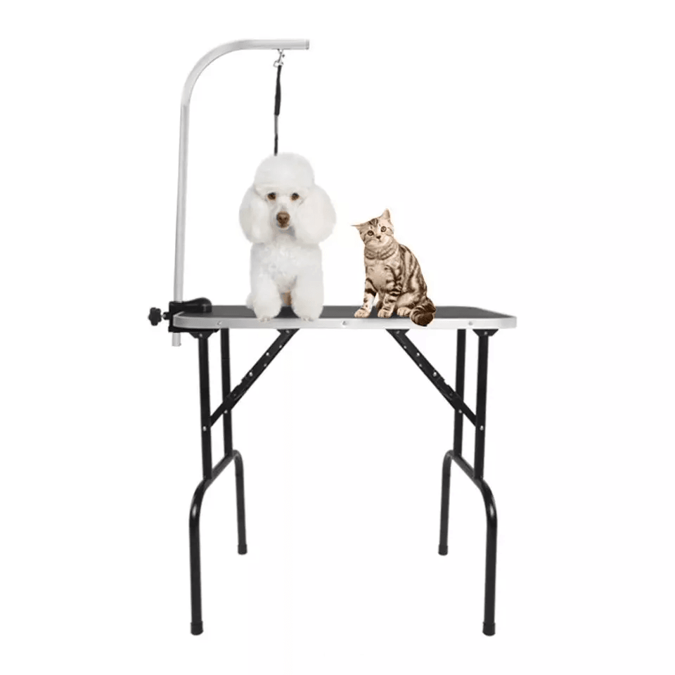 Large Pet Grooming Table Folding Dog Cat Table With Arm Noose  Mesh Tray Portable Black Grooming St 1
