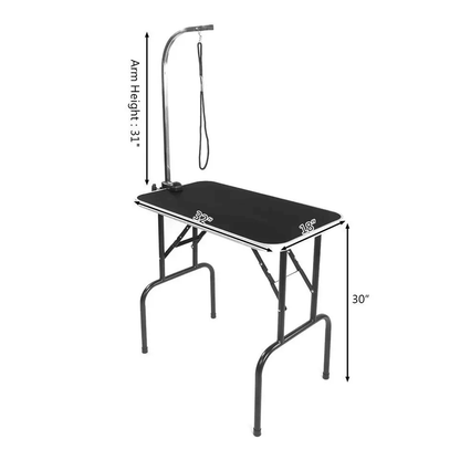 Large Pet Grooming Table Folding Dog Cat Table With Arm Noose  Mesh Tray Portable Black Grooming St 10