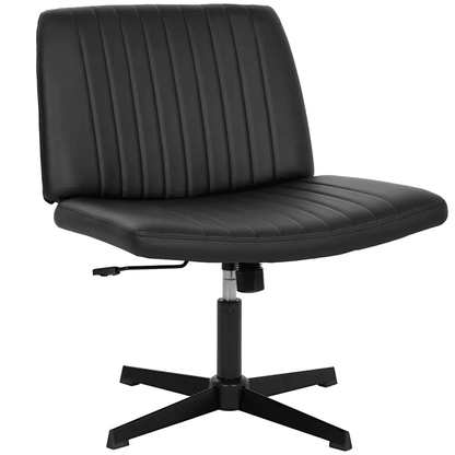 Criss Cross Armless Office Chair  No Wheels Modern Swivel Height Adjustable Wide Seat For CrossLegg 11