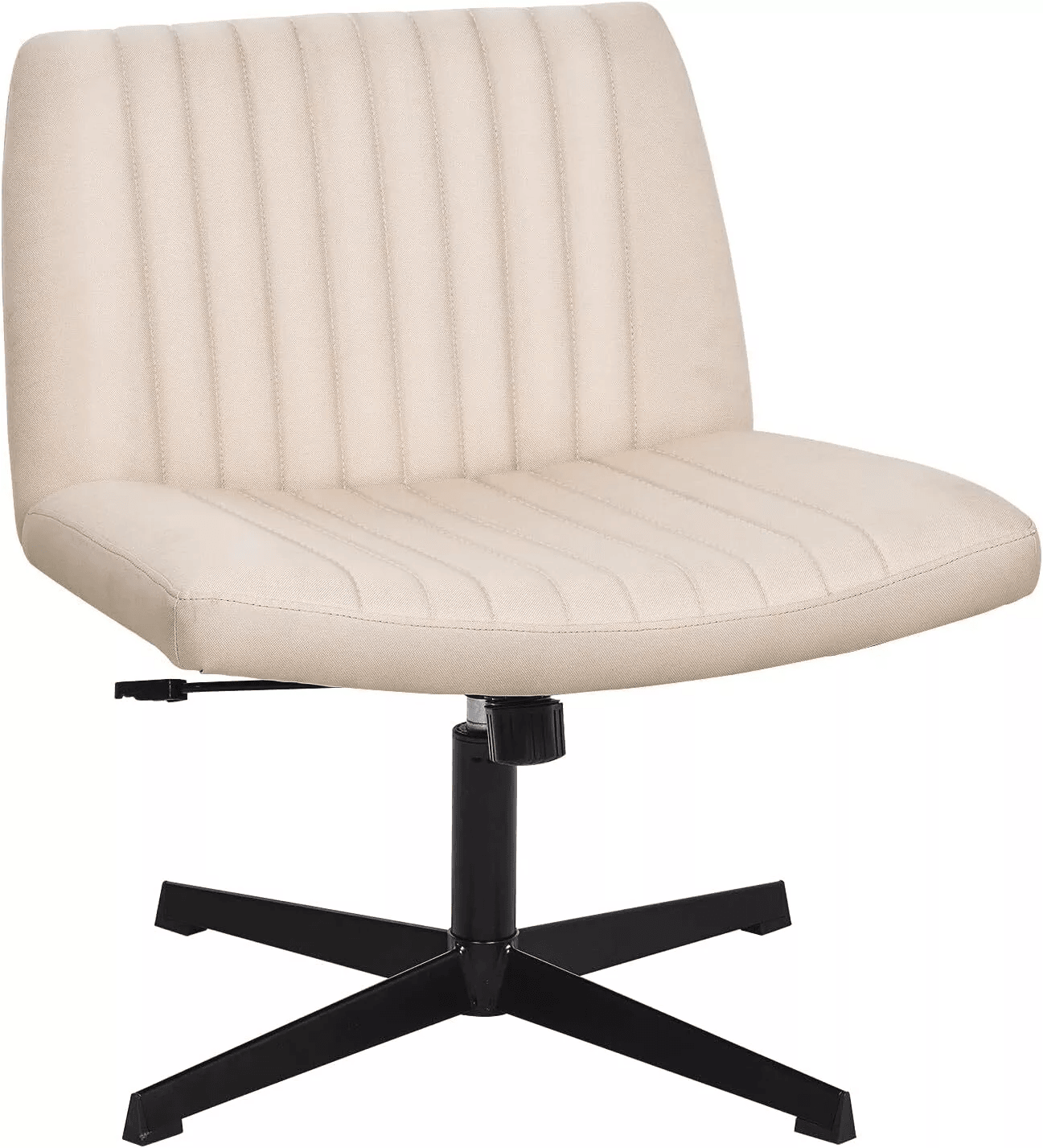 Criss Cross Armless Office Chair  No Wheels Modern Swivel Height Adjustable Wide Seat For CrossLegg 2