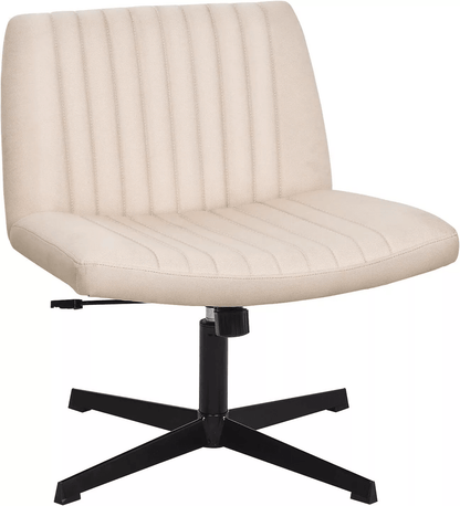 Criss Cross Armless Office Chair  No Wheels Modern Swivel Height Adjustable Wide Seat For CrossLegg 2