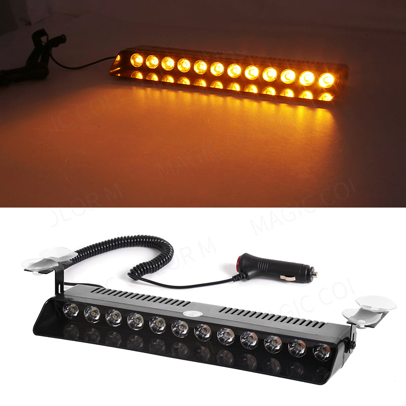 12 LED Car Strobe Light Emergency Warning Beacon For Windshield Trailer Waterproof Flash Signal For 8