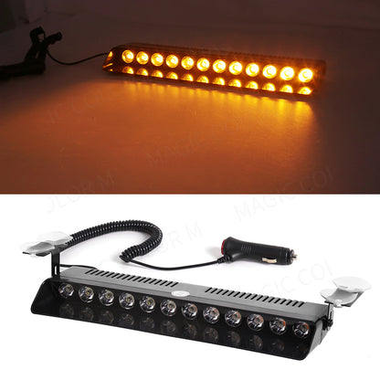 12 LED Car Strobe Light Emergency Warning Beacon For Windshield Trailer Waterproof Flash Signal For 8