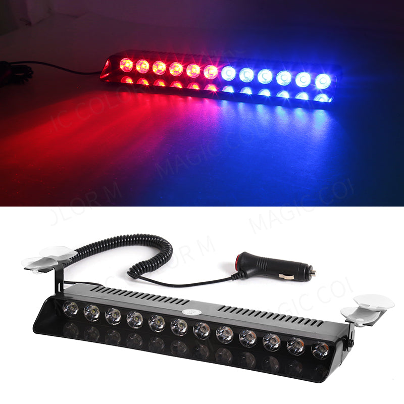 12 LED Car Strobe Light Emergency Warning Beacon For Windshield Trailer Waterproof Flash Signal For 11