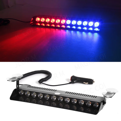12 LED Car Strobe Light Emergency Warning Beacon For Windshield Trailer Waterproof Flash Signal For 11