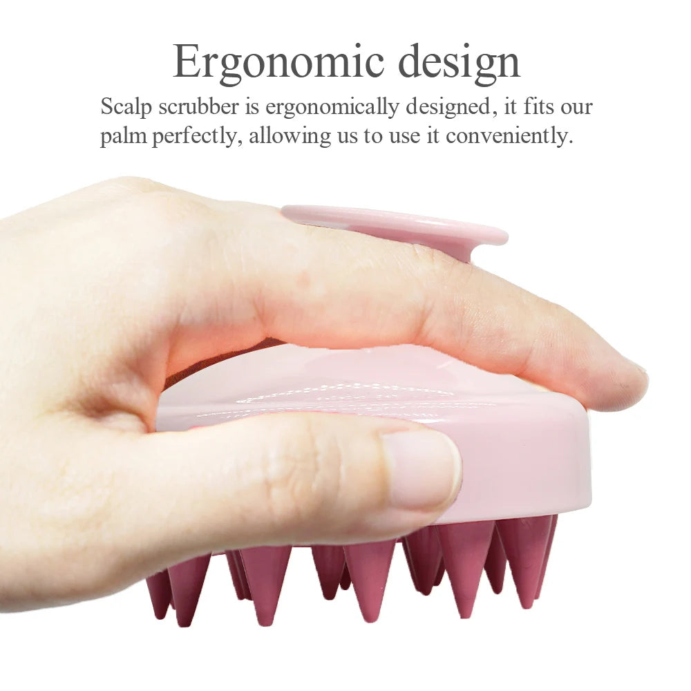 Silicone Shampoo Brush  Scalp Massager Hair Washing Comb For Head  Body Massage Bath  Shower Brush 3