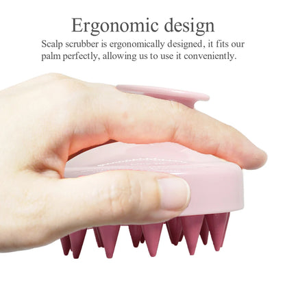 Silicone Shampoo Brush  Scalp Massager Hair Washing Comb For Head  Body Massage Bath  Shower Brush 3