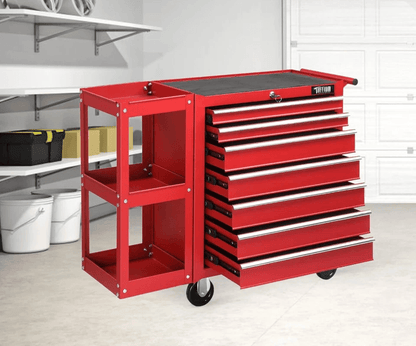 Heavy Duty Drawer Rolling Tool Chest Tool Box With Lock  Key And Side Shelves Drawer Steel Tool Cab 6