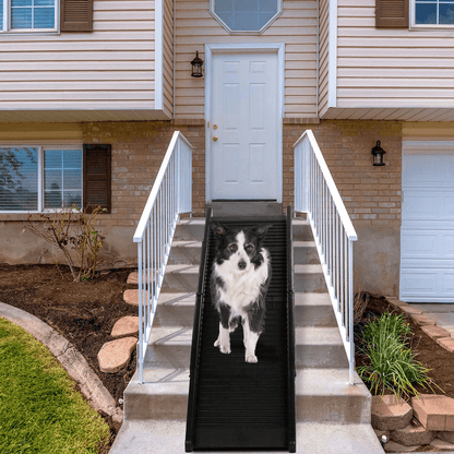 Folding Dog Ramp Lightweight Portable Pet Ramps For Travel Bed Couch And Stairs  TriFold Design For 4