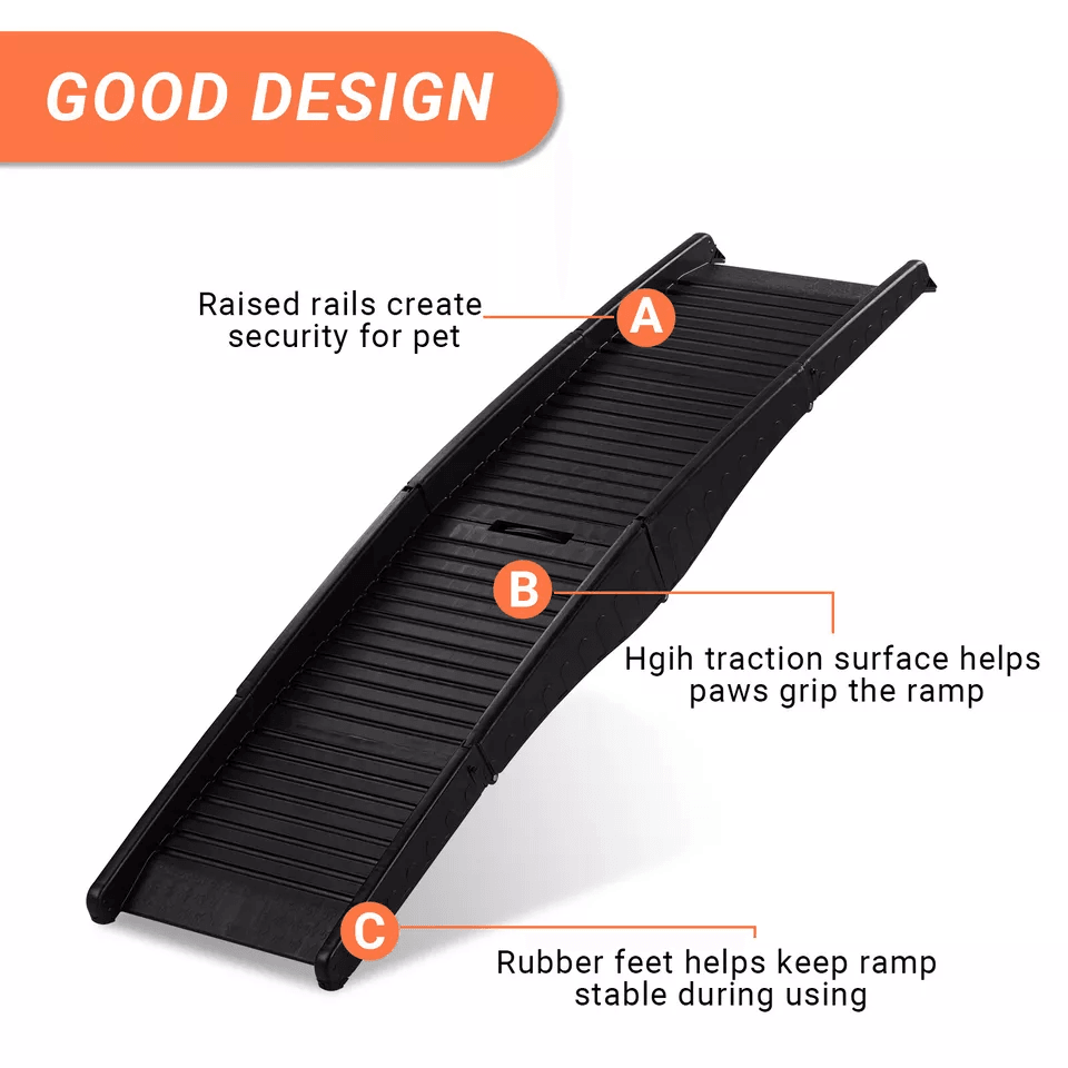 Folding Dog Ramp Lightweight Portable Pet Ramps For Travel Bed Couch And Stairs  TriFold Design For 7