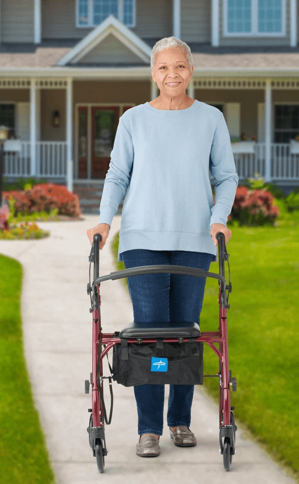 Extra Wide Bariatric Rolling Walker Heavy Duty Rollator With Padded Seat Backrest  Loop Brakes For  3