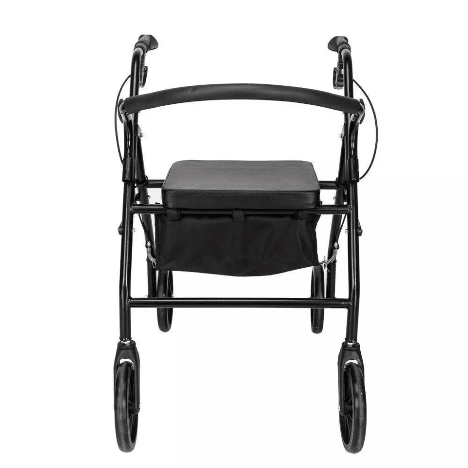 Extra Wide Bariatric Rolling Walker, Heavy Duty Rollator with Padded Seat, Backrest & Loop Brakes for Indoor and Outdoor