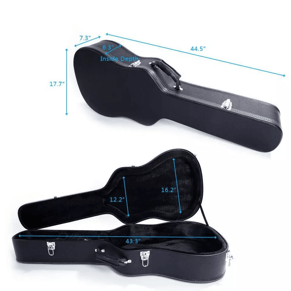 Premium Acoustic Folk Guitar Hardshell Case With Microgroove Finish 6