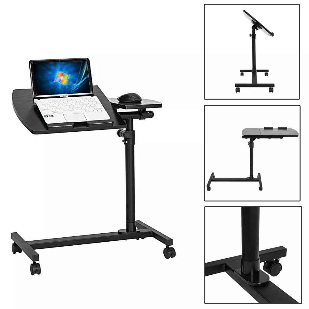 Rolling OverBed Laptop Desk With Adjustable Height  Angle  Portable Table Stand For Bed Sofa Hospit 7