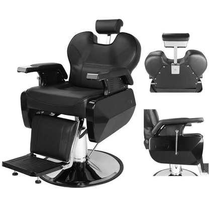 Deluxe Barber Shop Hydraulic Recline Salon Chair, Beauty Spa Shampoo Hair Styling Chair for Professionals