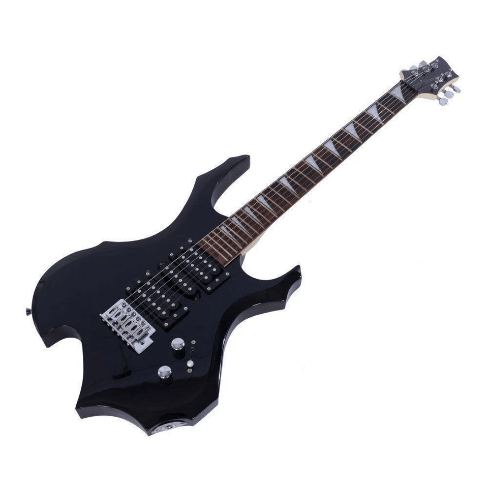 Flame Style Beginner Electric Guitar Bundle Vibrant Colors With Bag Strap Cable  Picks 2