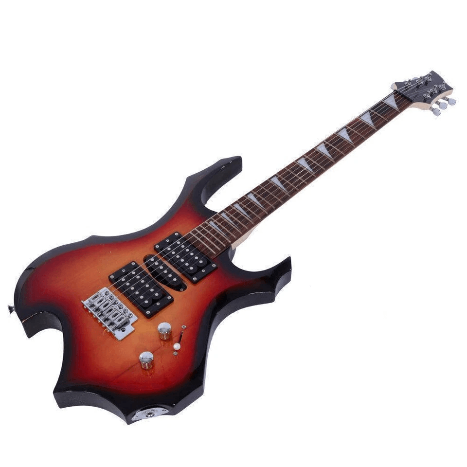 Flame Style Beginner Electric Guitar Bundle Vibrant Colors With Bag Strap Cable  Picks 1