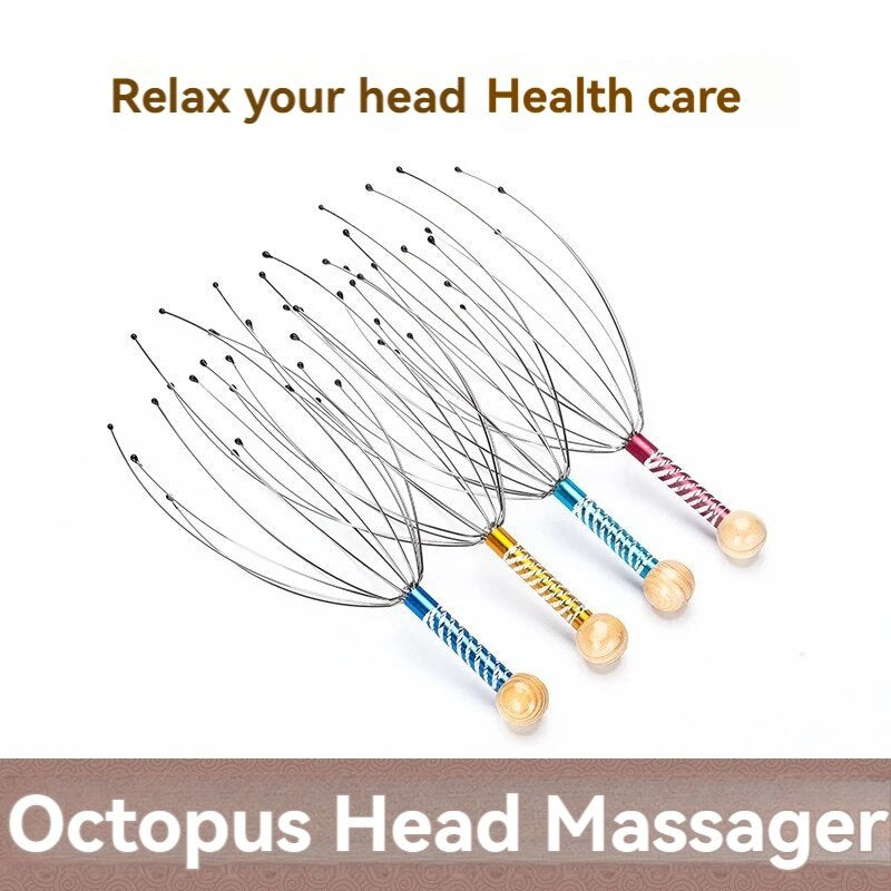 Octopus Head Massager – Stainless Steel Scalp Scratcher for Stress & Itch Relief