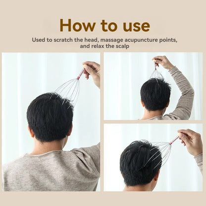 Octopus Head Massager  Stainless Steel Scalp Scratcher For Stress  Itch Relief 2