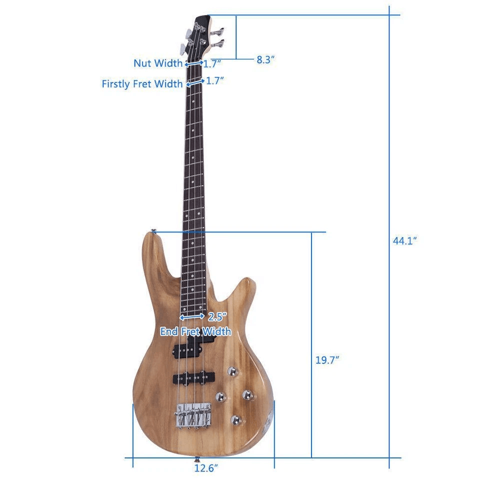 Natural Wood 4 String Electric IB Bass Guitar Ideal For School Bands  Gifts 5