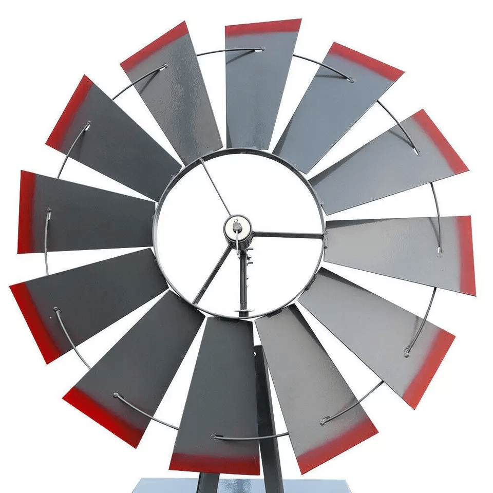 8FT Windmill For Yard Garden Durable Metal Ornamental Wind Mill Weather Resistant Outdoor Decoratio
