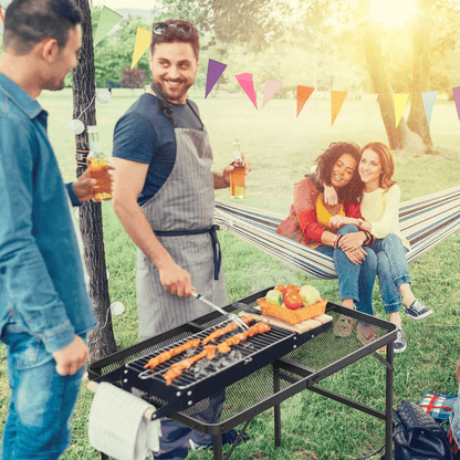 Camping Table Folding Grill Table With Mesh Desktop Portable Aluminum Picnic Table For BBQ Outdoor  2